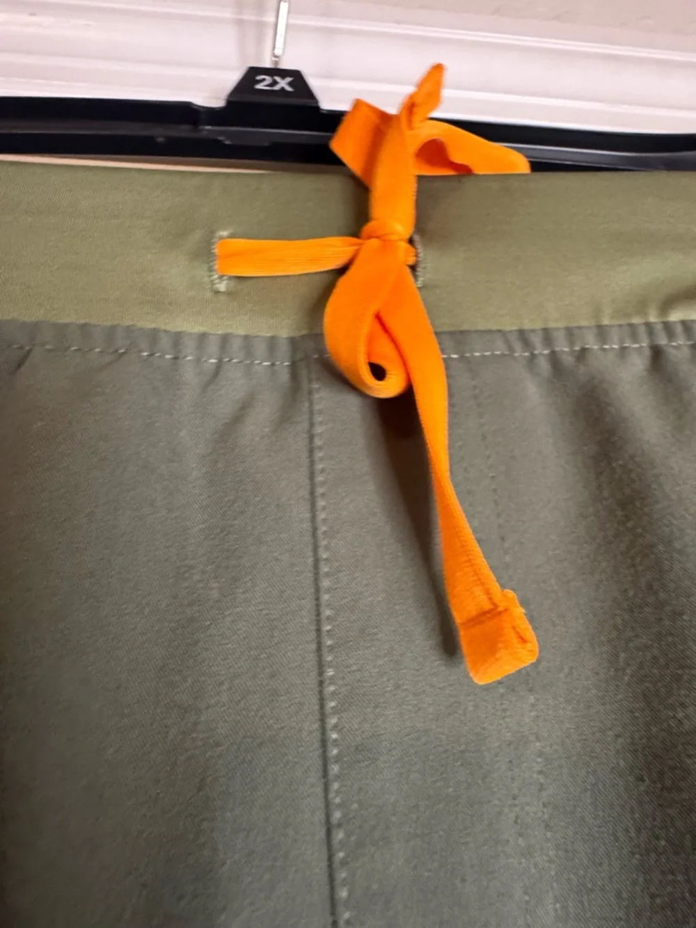 Figs Men's Olive Jogger Pants with Orange Drawstring